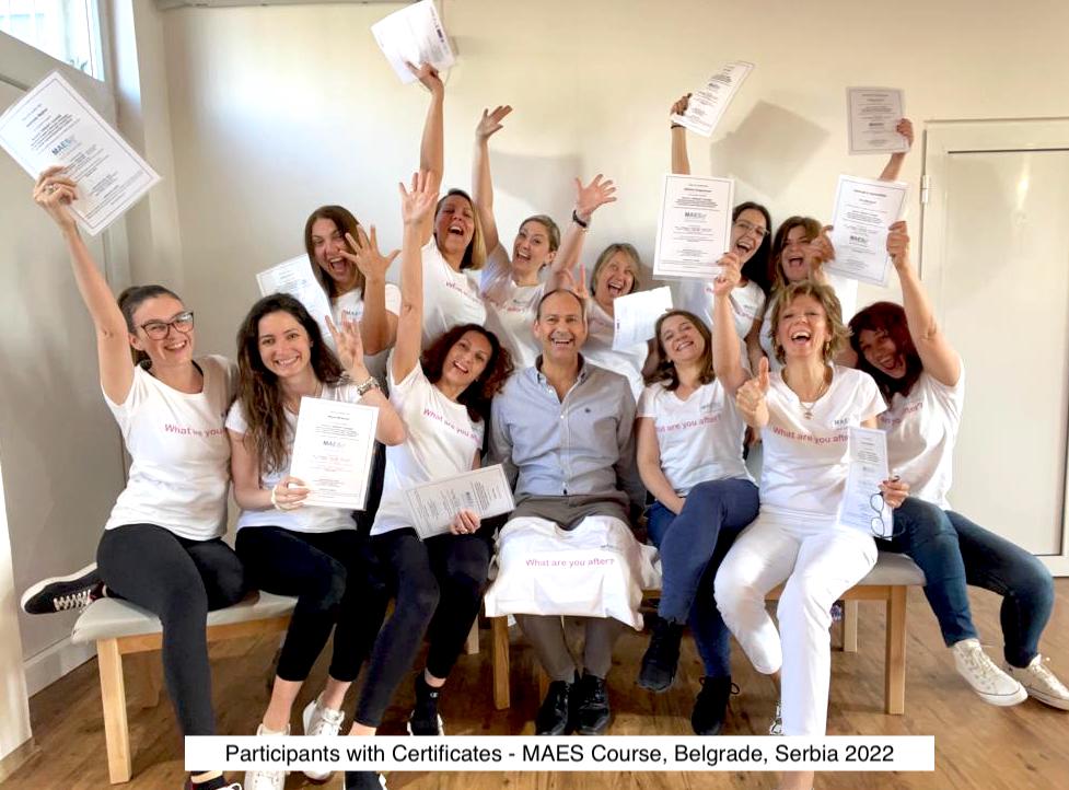 Participants with Certificates - Maes Therapy Course, Belgrade 2022